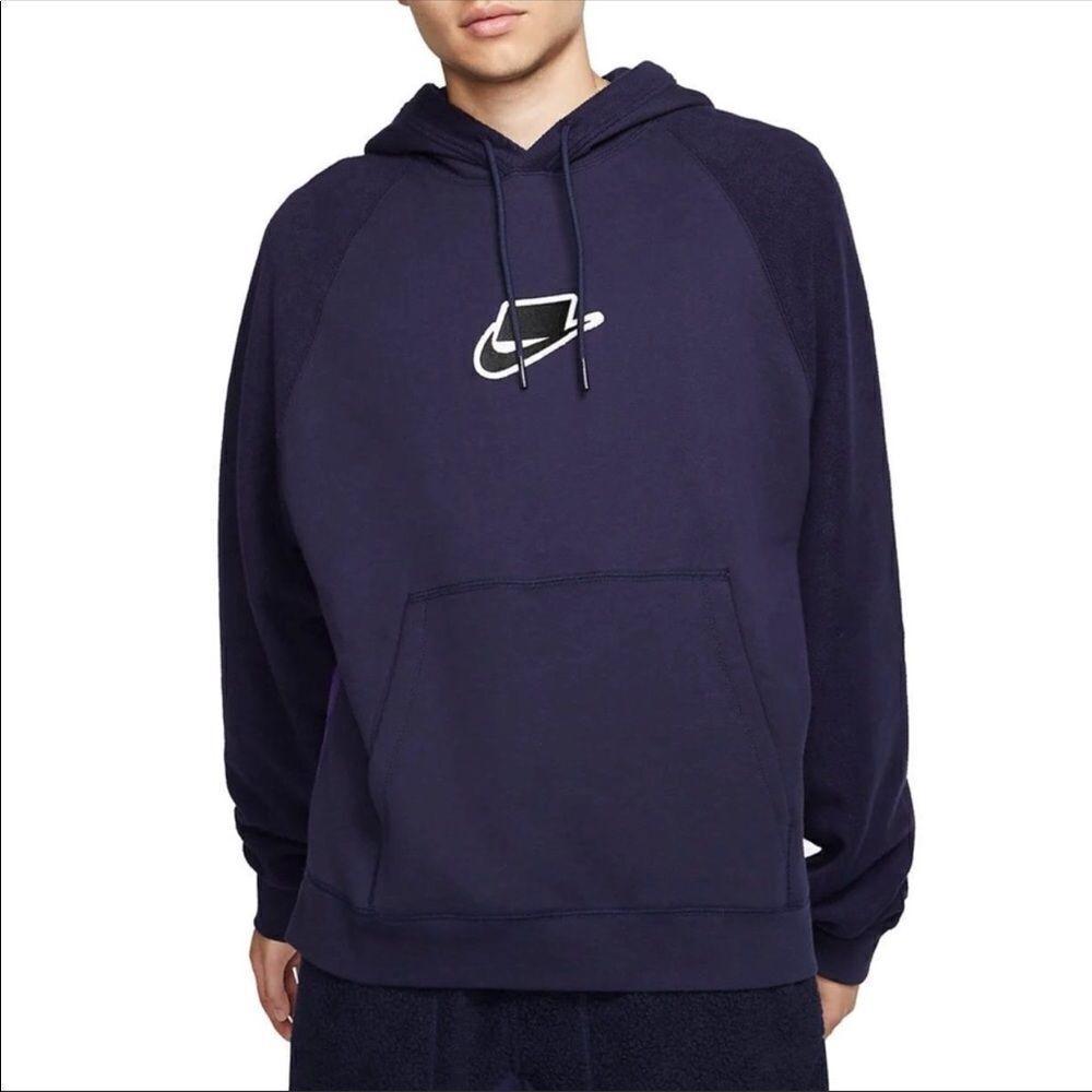 Nike NSW Purple Street Wear urban Sewn Quilted Hoodie hooded Sweatshirt Jacket